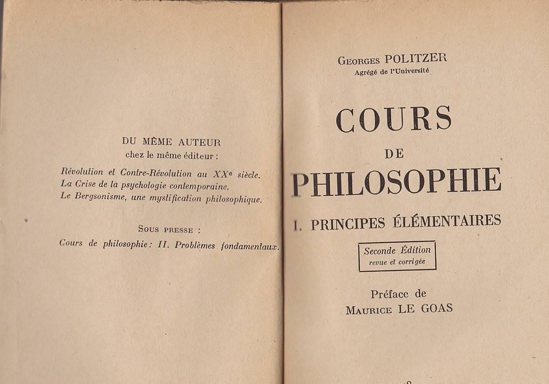 Cover Image for Georges Politzer, une philosophie de classe
