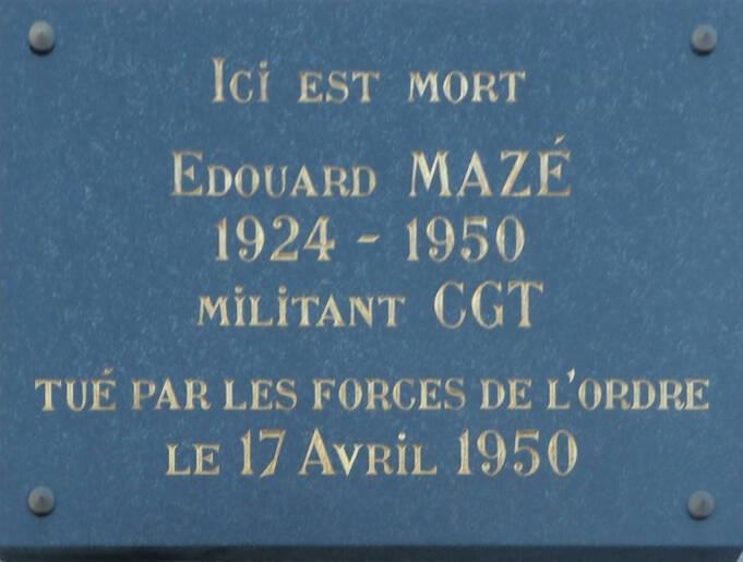 1950 : Edouard Mazé est assassiné par la police 